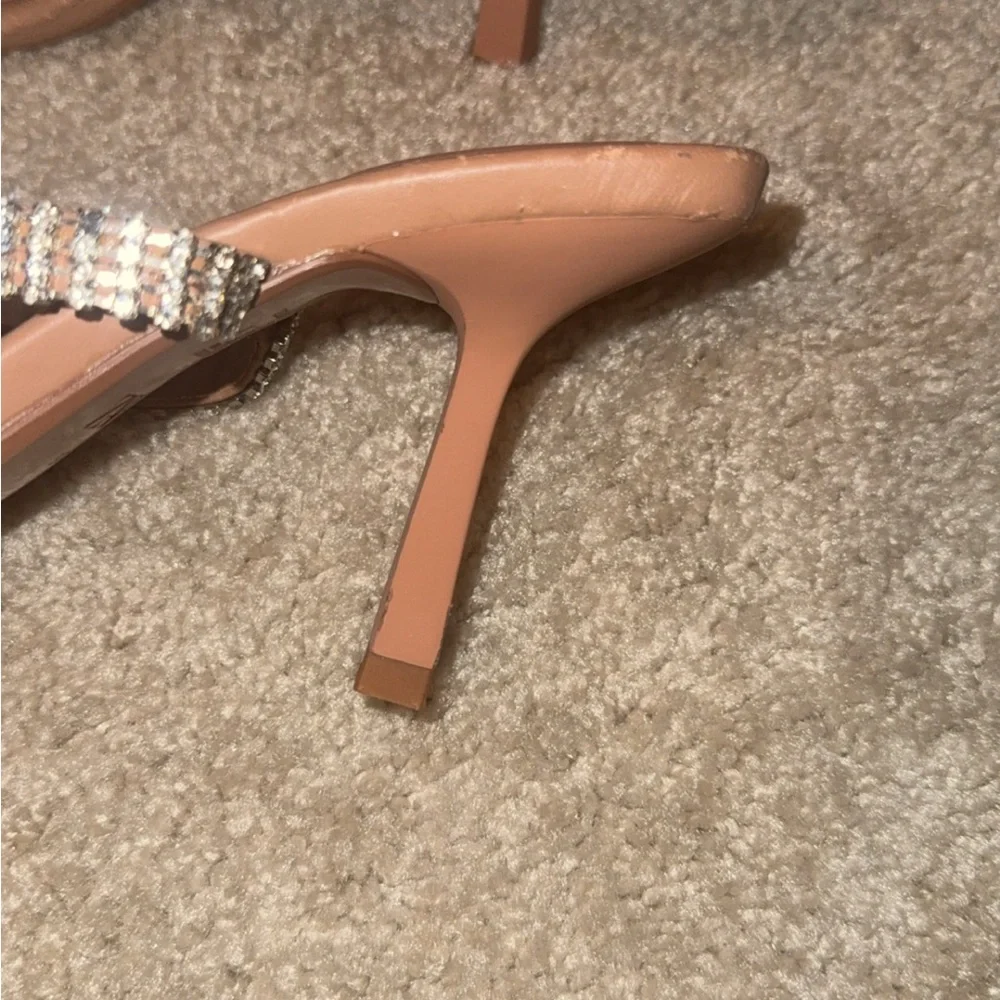 ✨ ZARA Nude Heeled Sandals with Rhinestone Straps ✨ | Size 7 (EU 37) - Picture 5 of 7